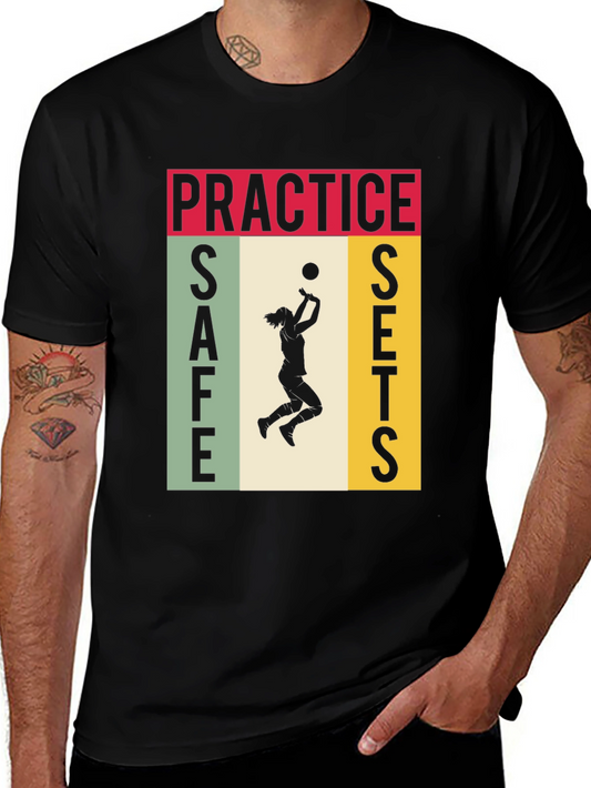 Practice Safe Sets Volleyball Graphic Tee
