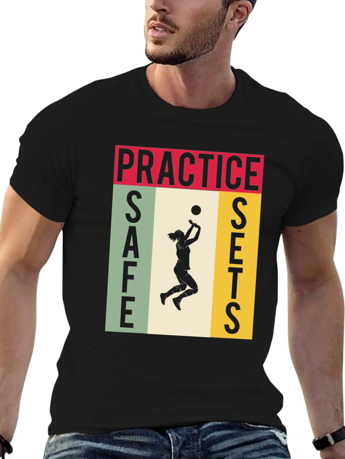 Practice Safe Sets Volleyball Graphic Tee