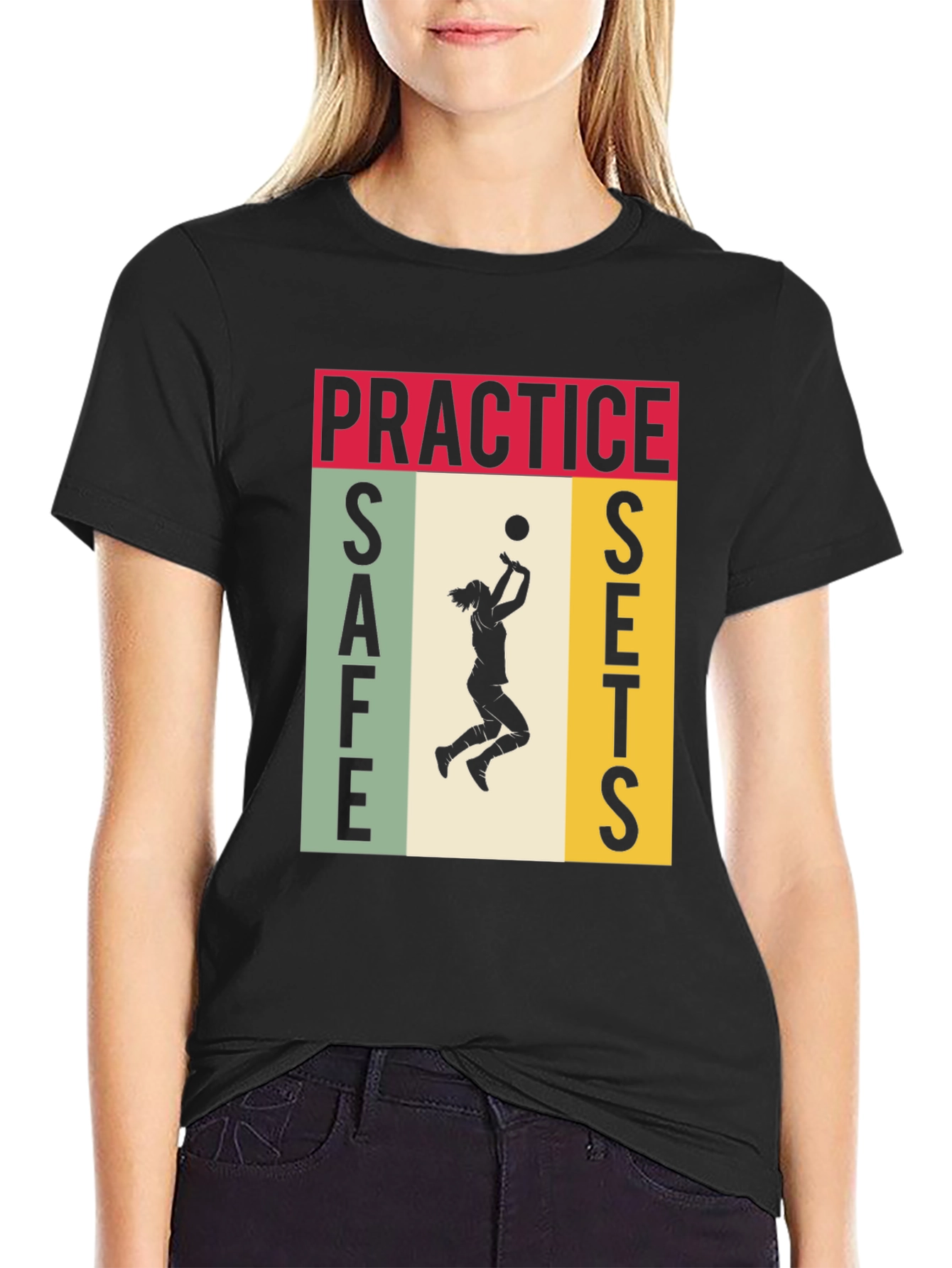 Practice Safe Sets Volleyball Graphic Tee