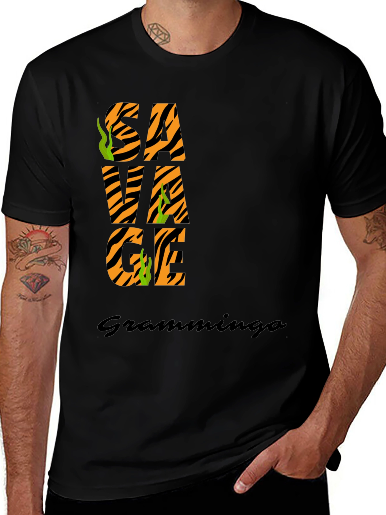 Savage Graphic Tee - Tiger Print