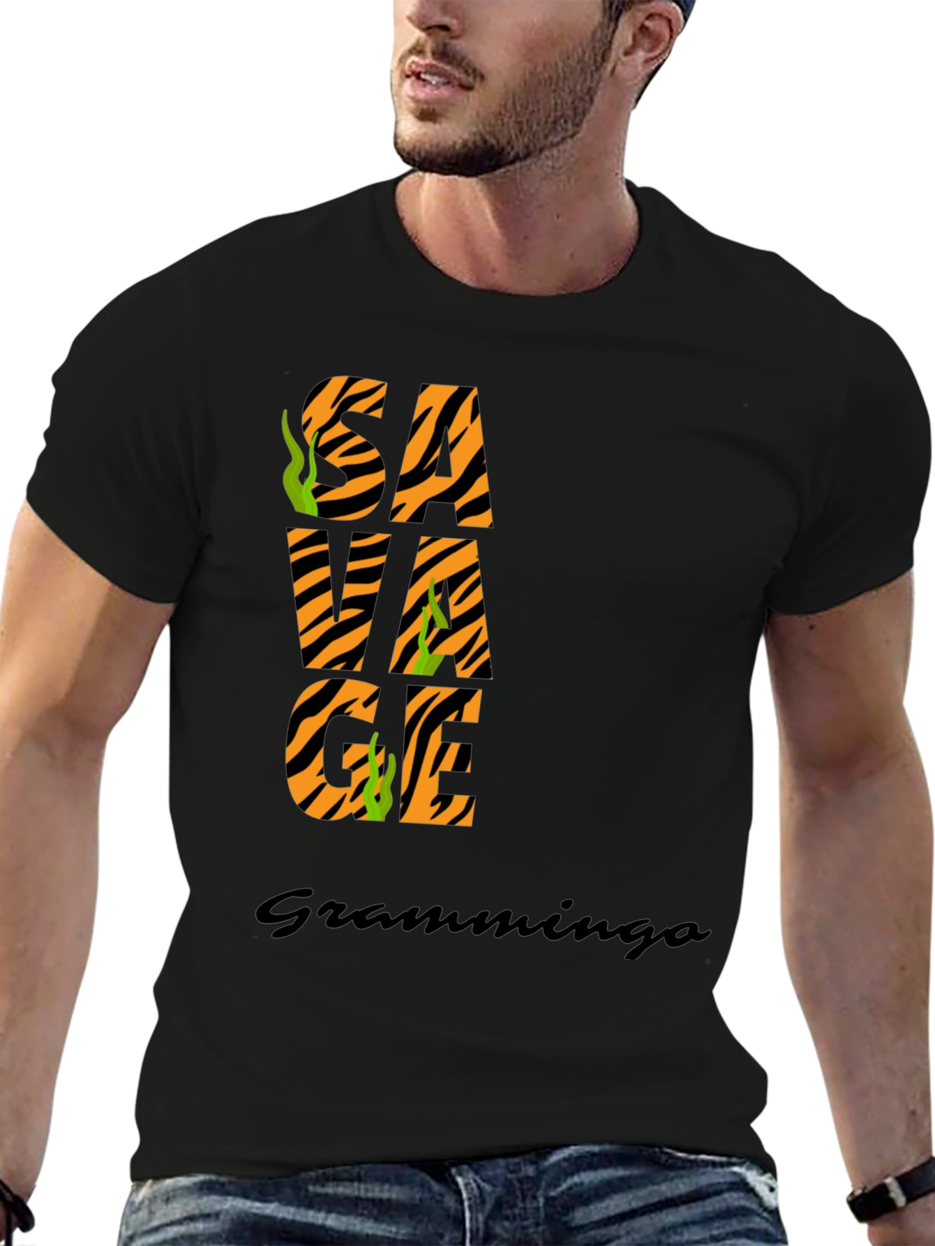 Savage Graphic Tee - Tiger Print