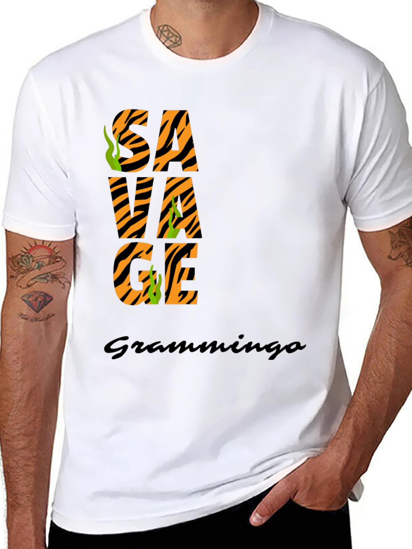 Savage Graphic Tee - Tiger Print