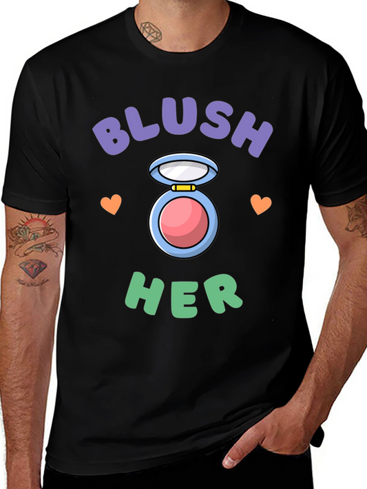 Blush Her Graphic Tee - Cute Makeup Lover T-Shirt