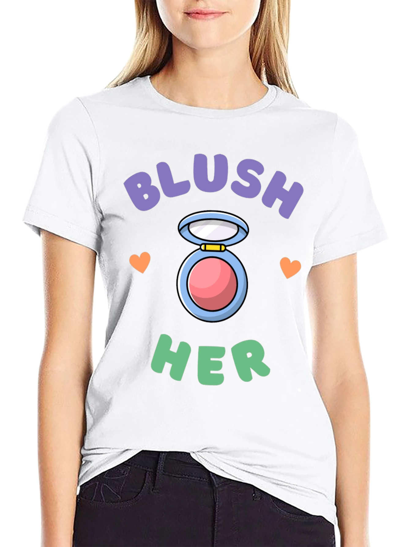 Blush Her Graphic Tee - Cute Makeup Lover T-Shirt