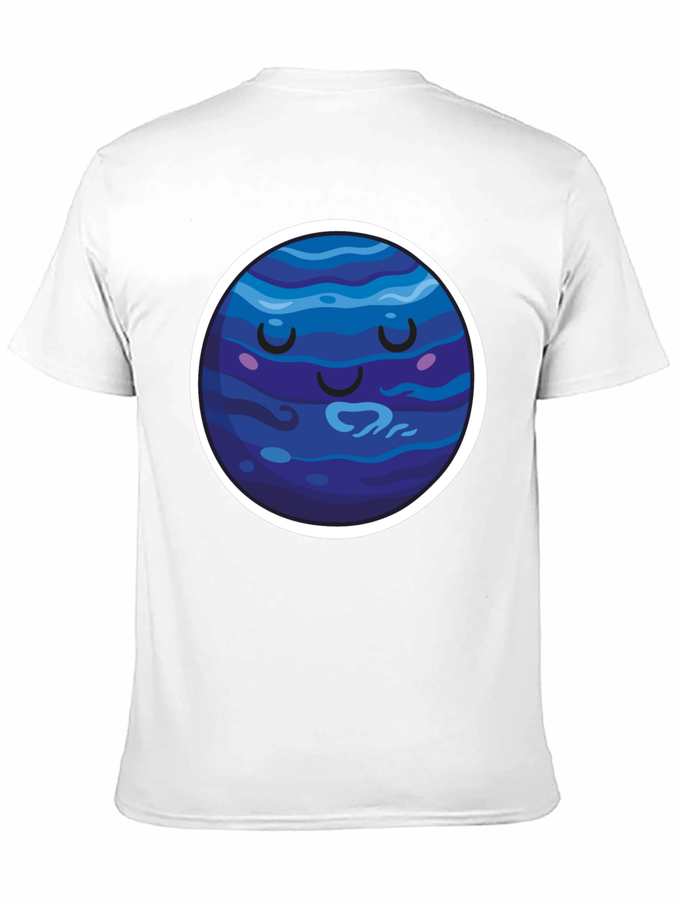 Cute Neptune Planet Graphic T-Shirt - Black