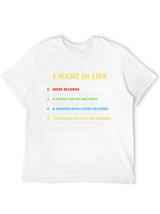 10 Things I Want In Life Record Lover T-Shirt