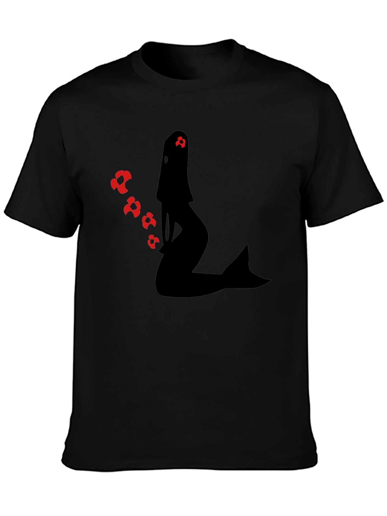 Mermaid Silhouette Graphic Tee - Black Cotton