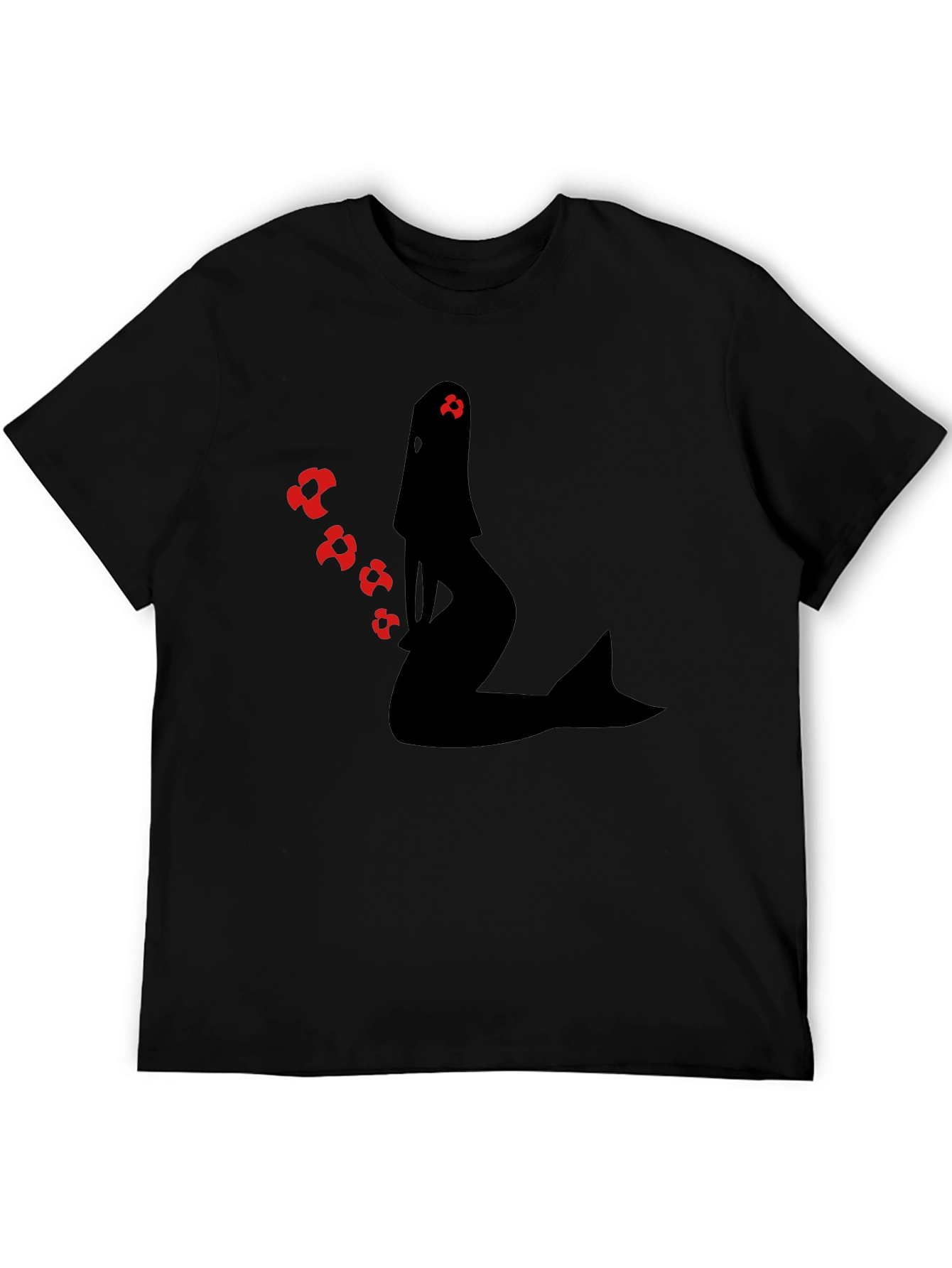 Mermaid Silhouette Graphic Tee - Black Cotton