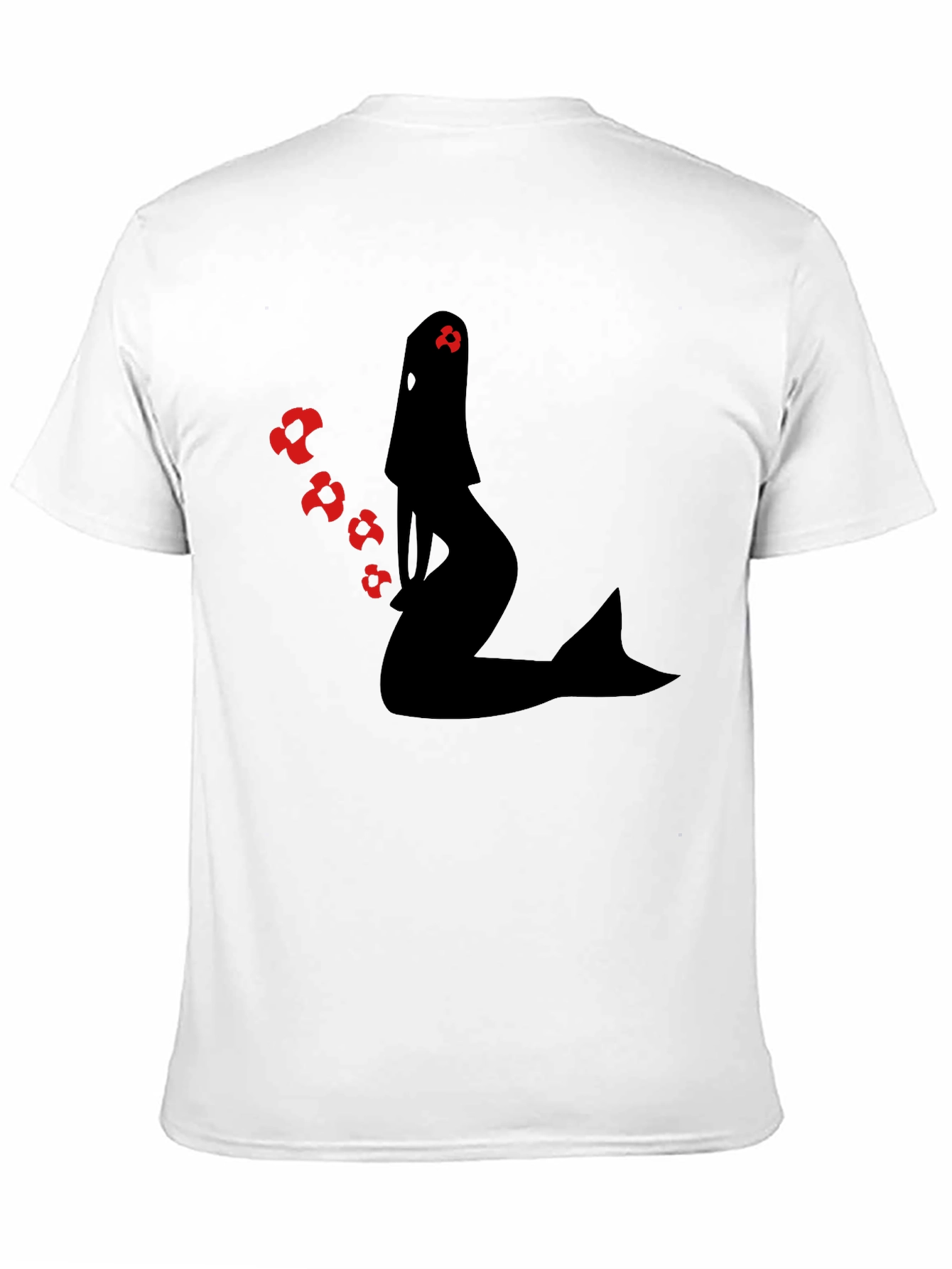 Mermaid Silhouette Graphic Tee - Black Cotton
