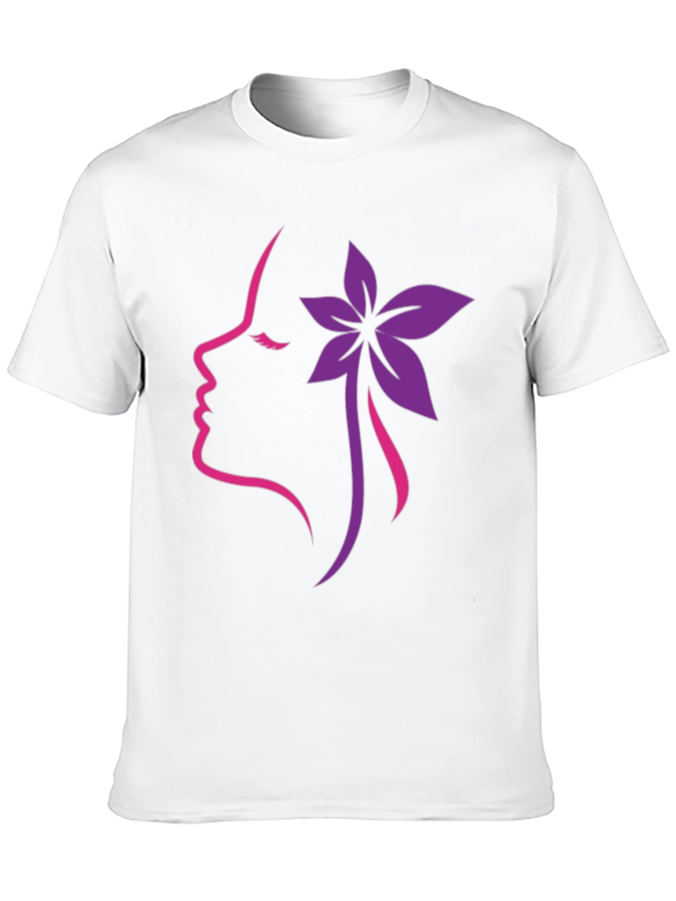 Floral Silhouette Graphic Tee - Black Cotton Blend