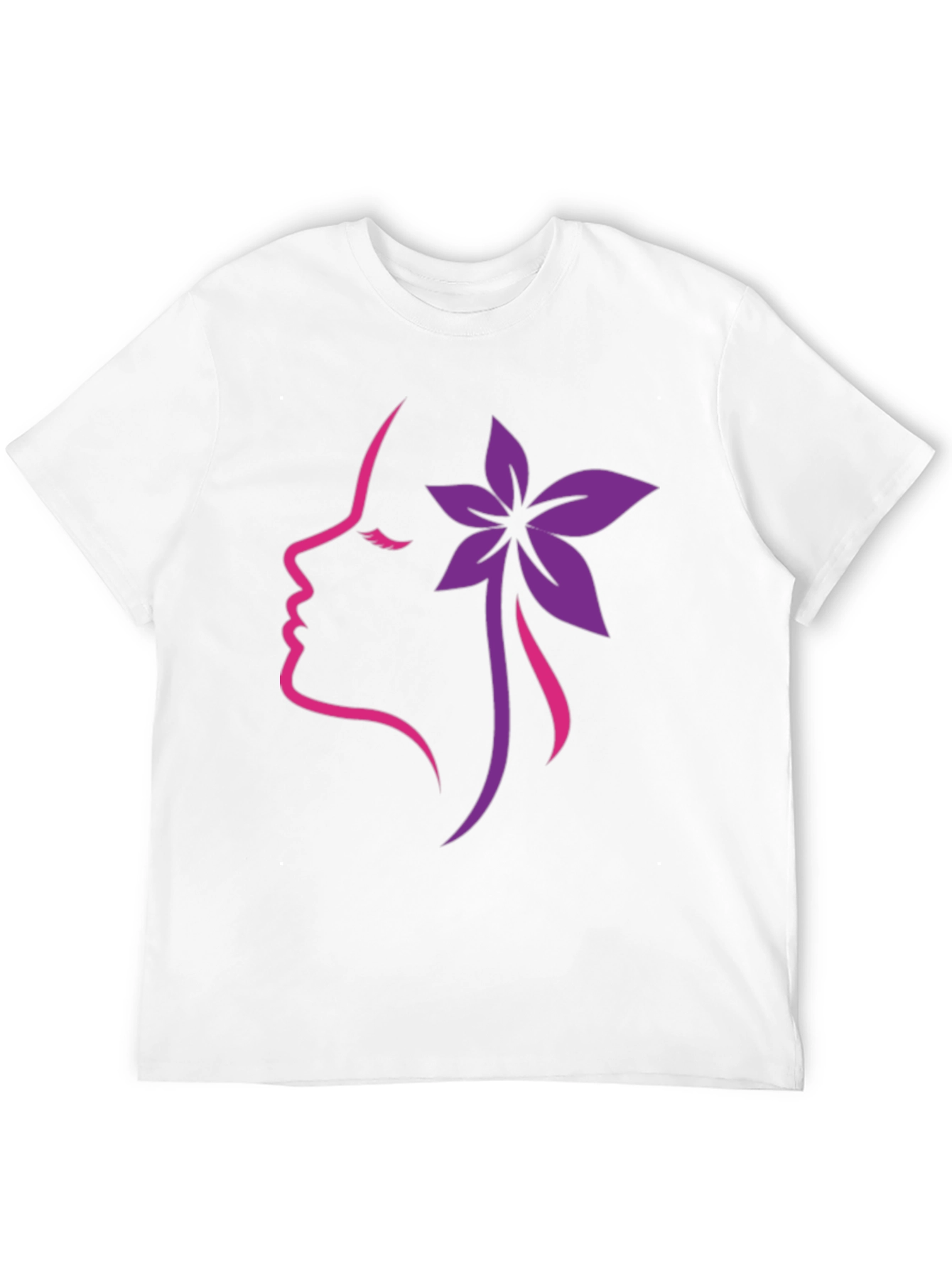 Floral Silhouette Graphic Tee - Black Cotton Blend