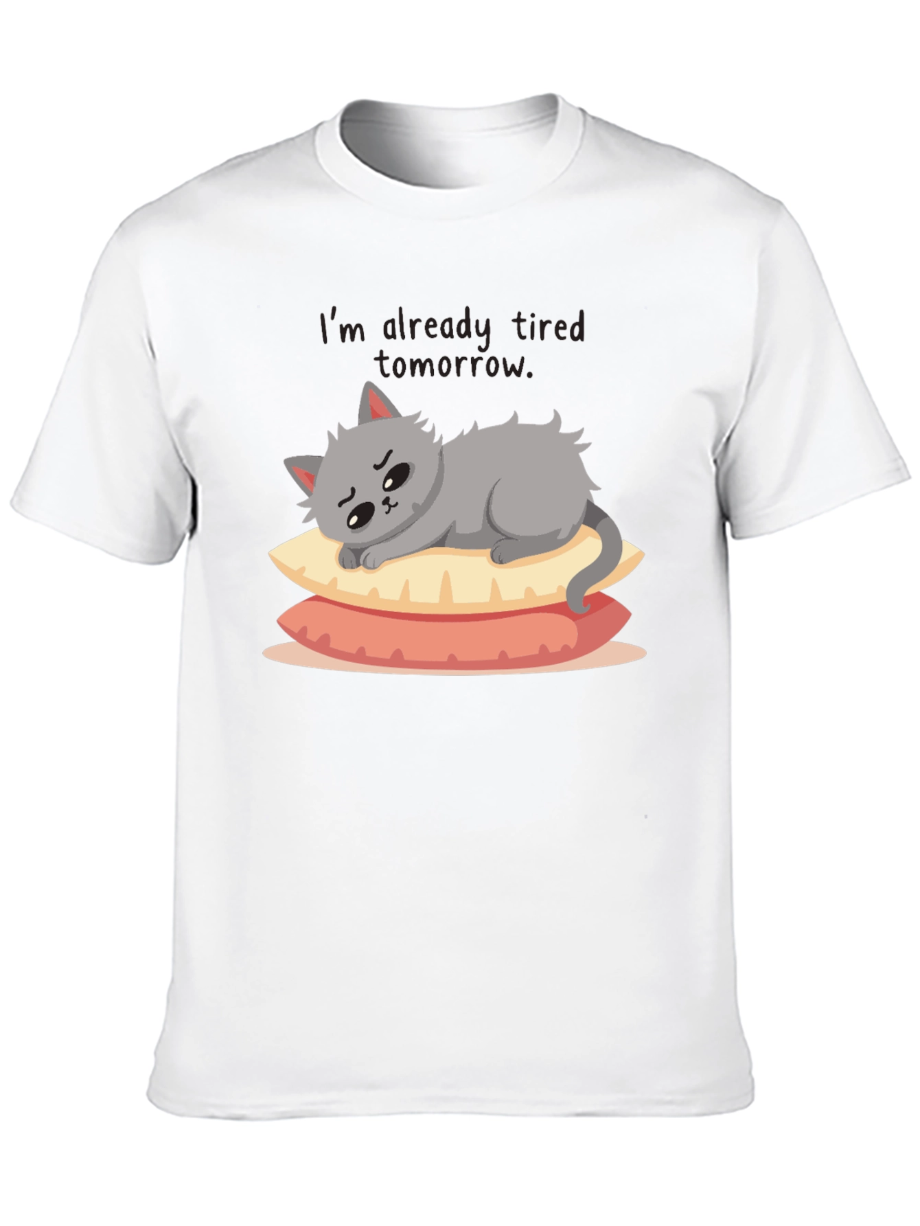 Lazy Cat on Pillows Graphic Tee