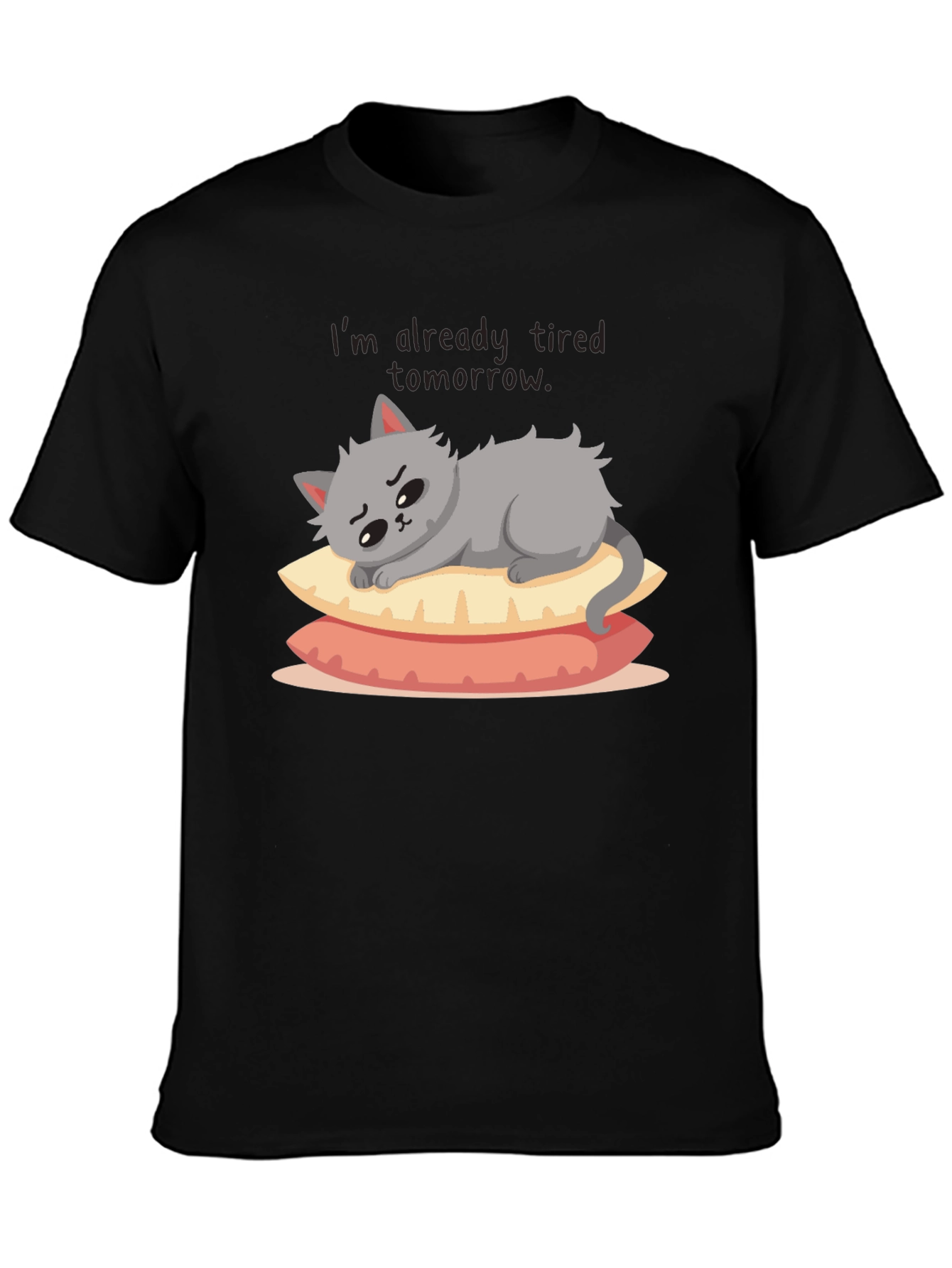 Lazy Cat on Pillows Graphic Tee