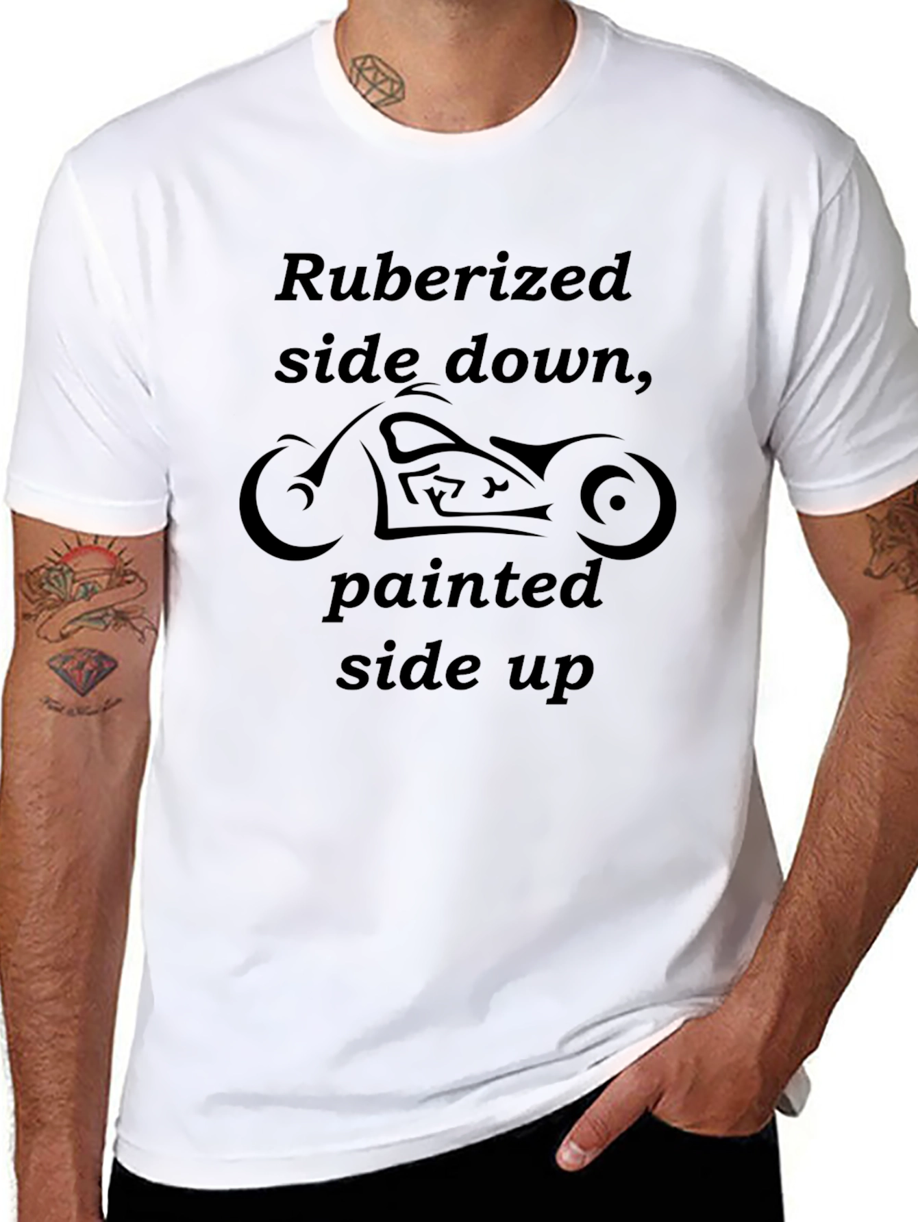 Ruberized Side Down Motorcycle T-Shirt