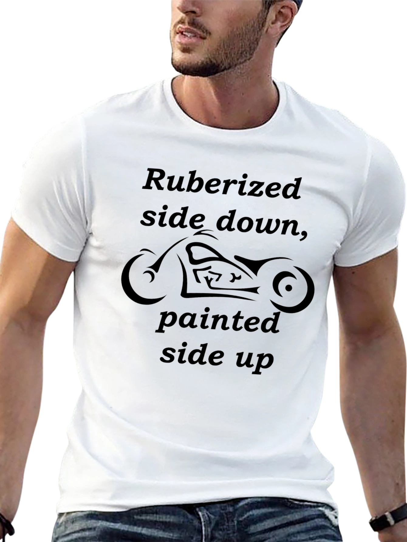 Ruberized Side Down Motorcycle T-Shirt