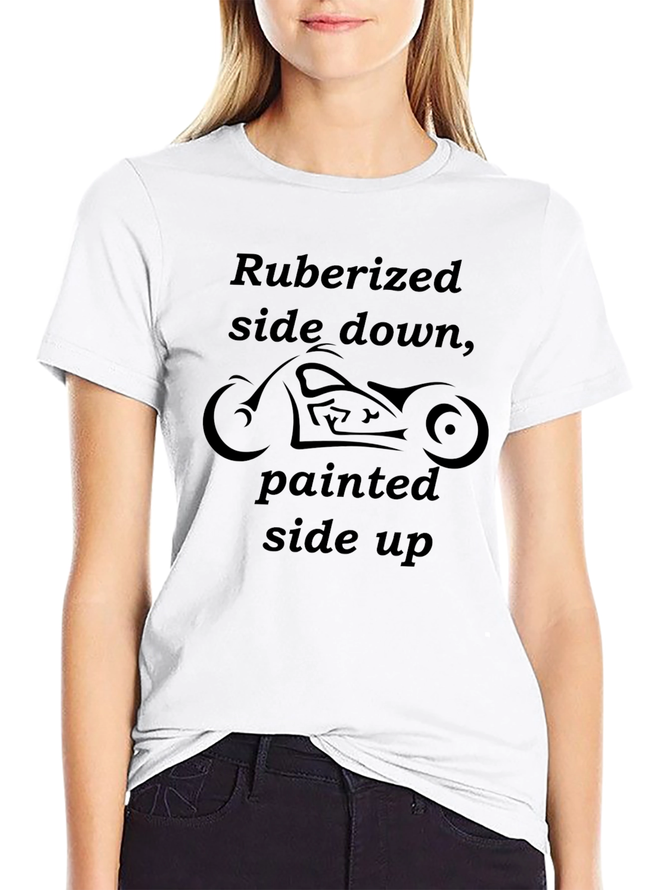 Ruberized Side Down Motorcycle T-Shirt