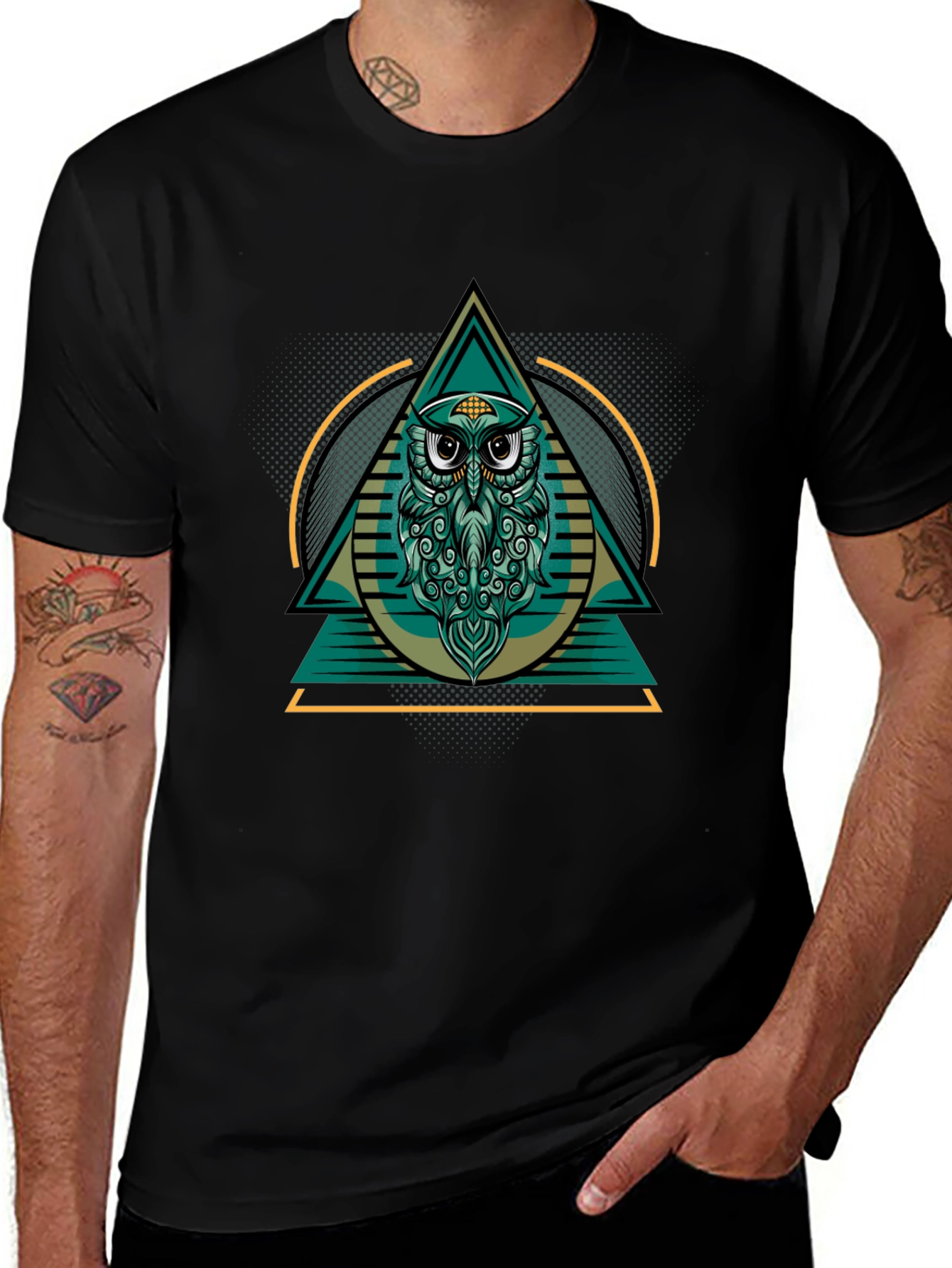 Owl Graphic Black T-Shirt