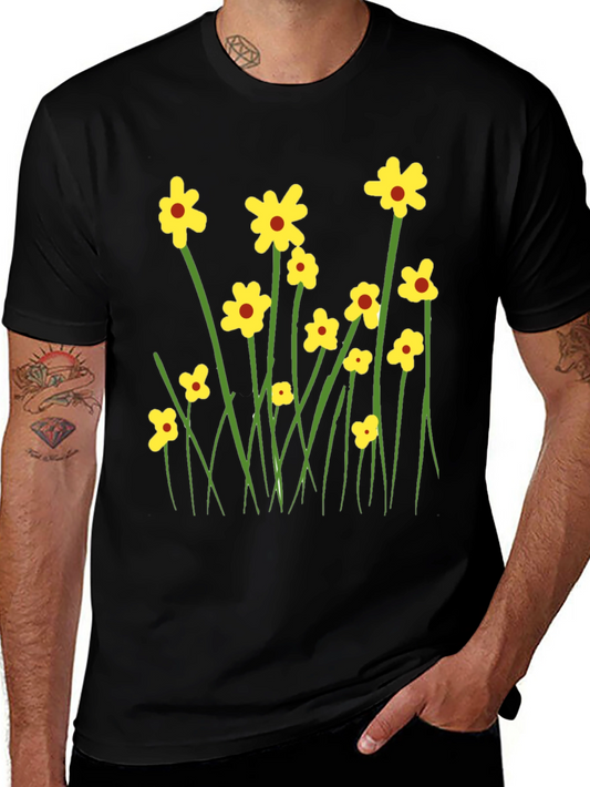 Floral Graphic Tee - Mens Black T-Shirt
