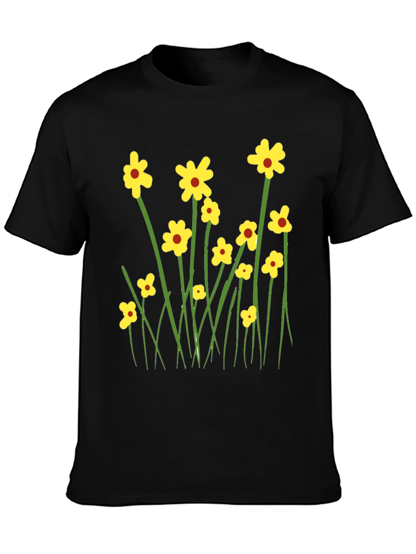 Floral Graphic Tee - Mens Black T-Shirt