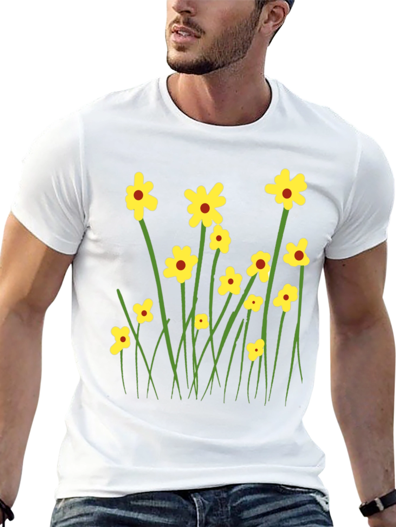 Floral Graphic Tee - Mens Black T-Shirt
