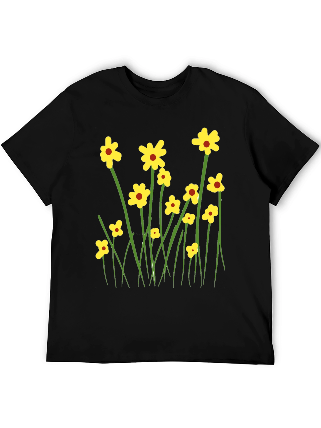 Floral Graphic Tee - Mens Black T-Shirt