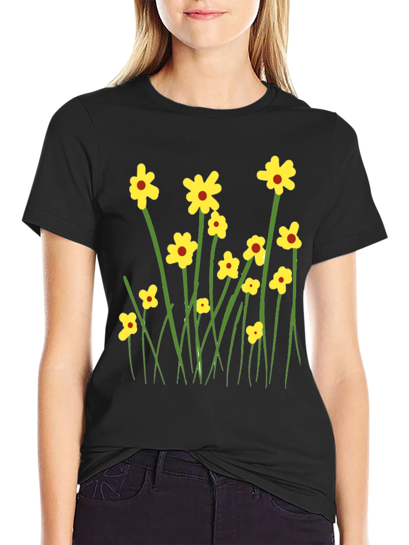 Floral Graphic Tee - Mens Black T-Shirt
