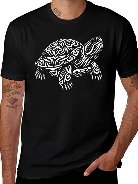 Tribal Turtle Graphic Tee - Black