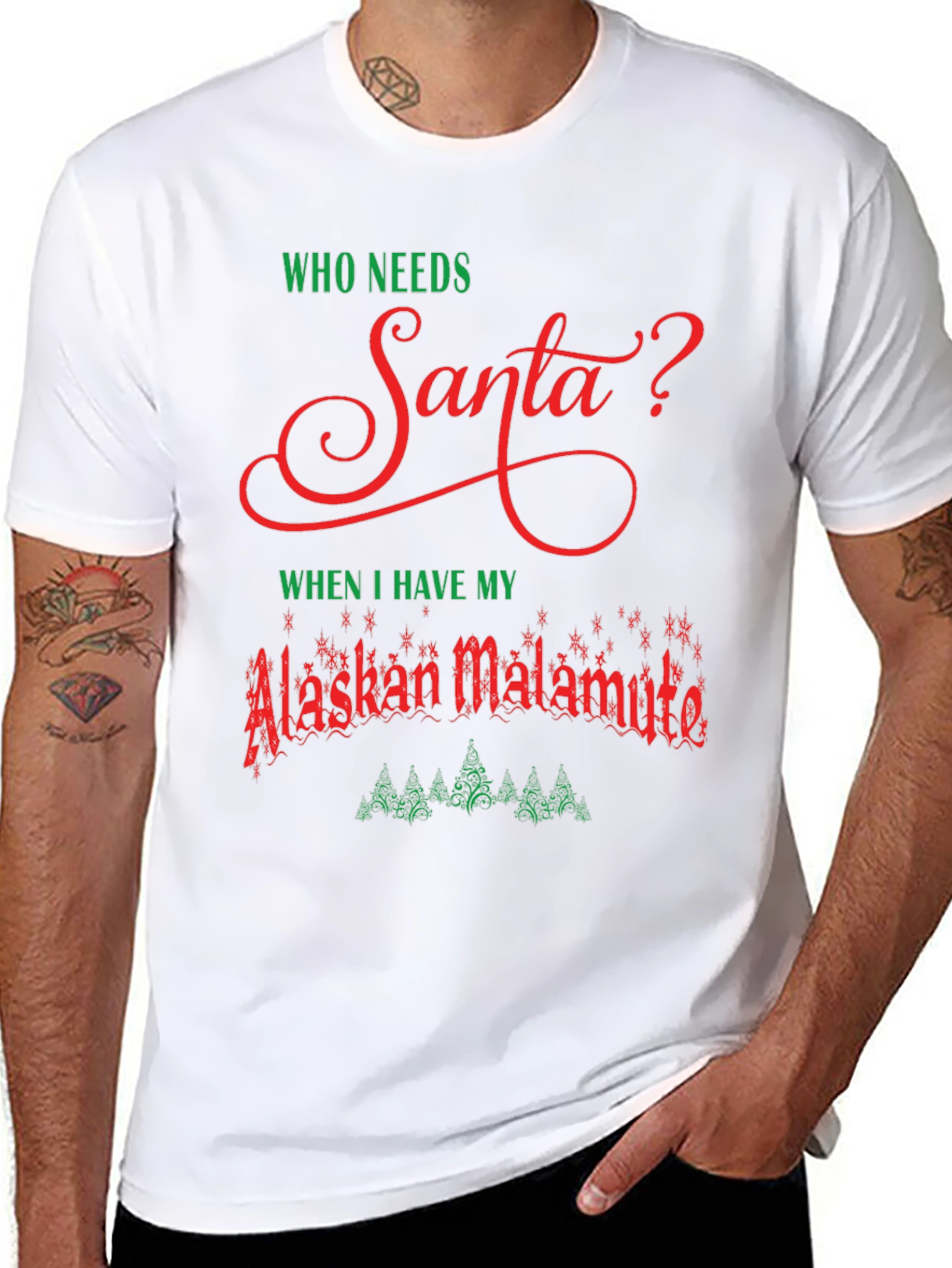 Alaskan Malamute Christmas T-Shirt - Who Needs Santa?