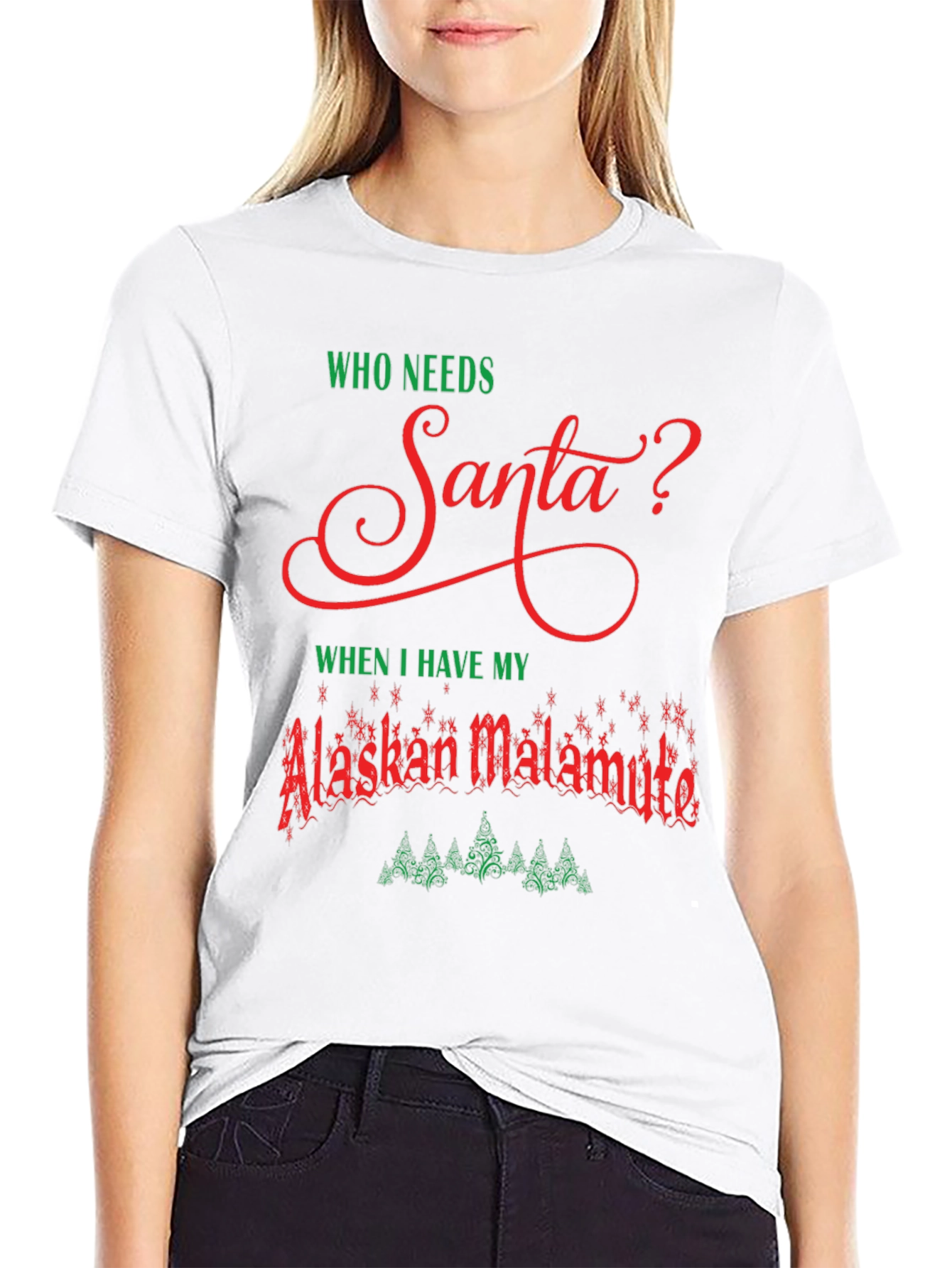 Alaskan Malamute Christmas T-Shirt - Who Needs Santa?