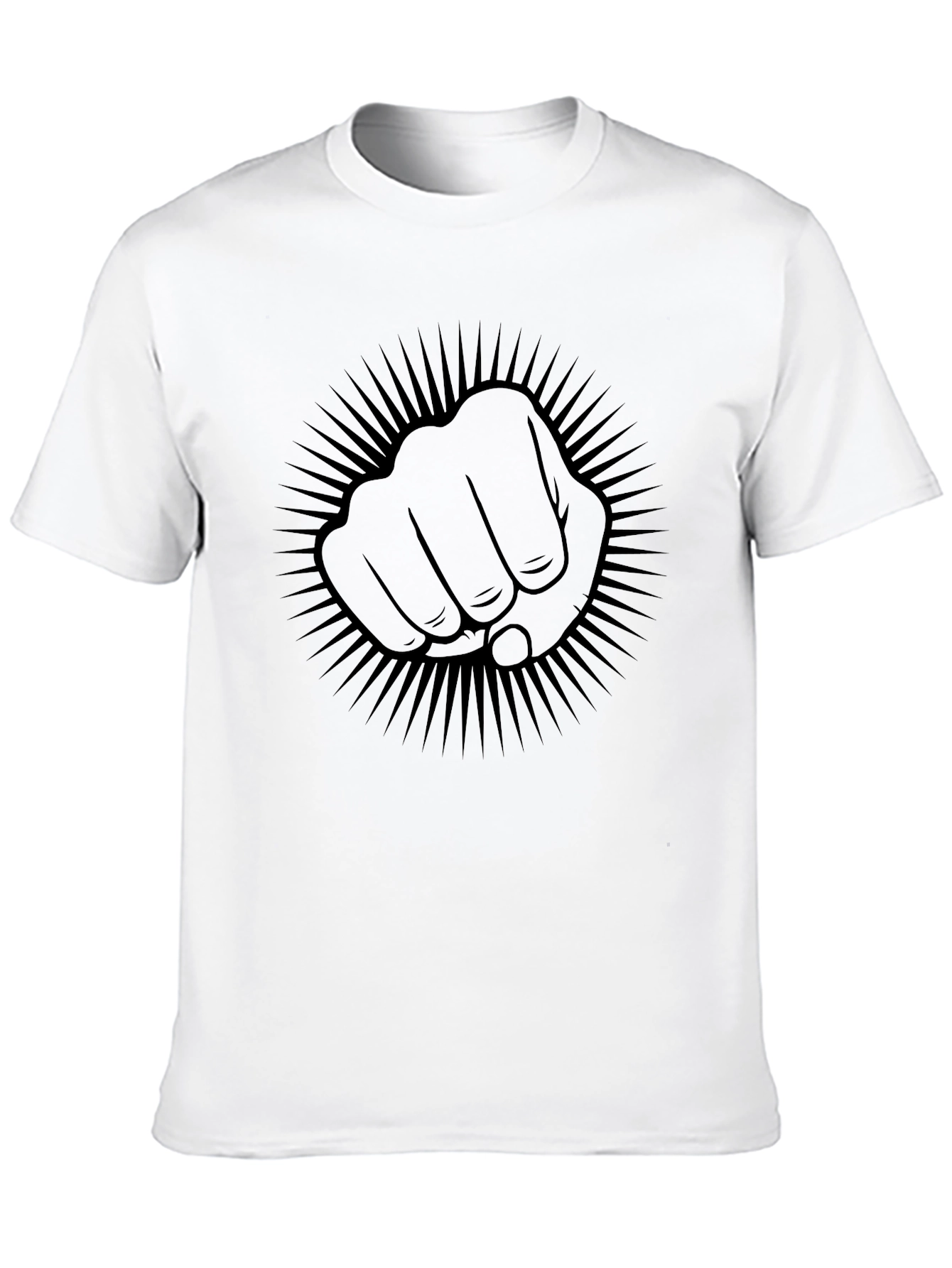 Fist Power Graphic Tee - Black Crew Neck