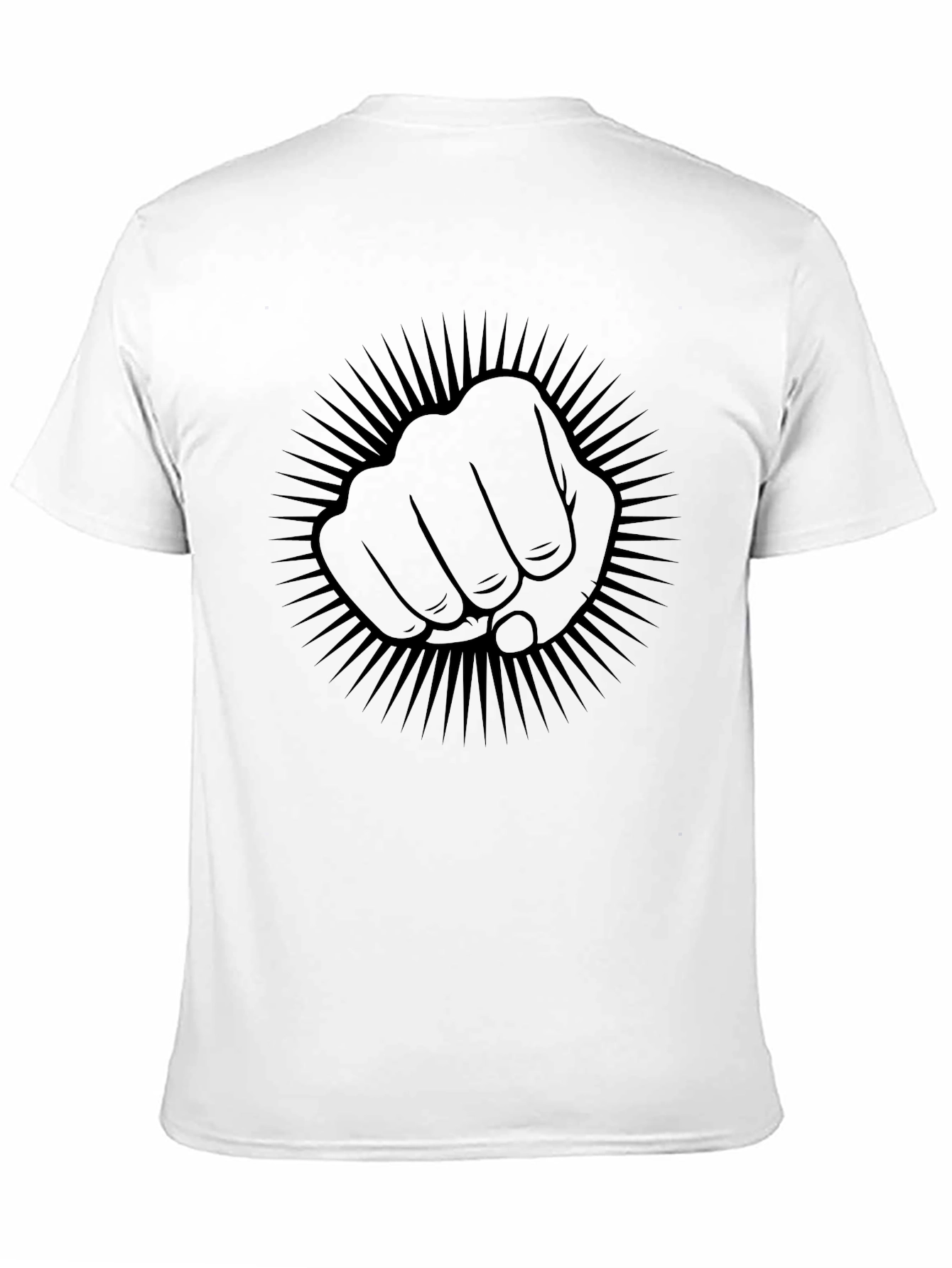Fist Power Graphic Tee - Black Crew Neck