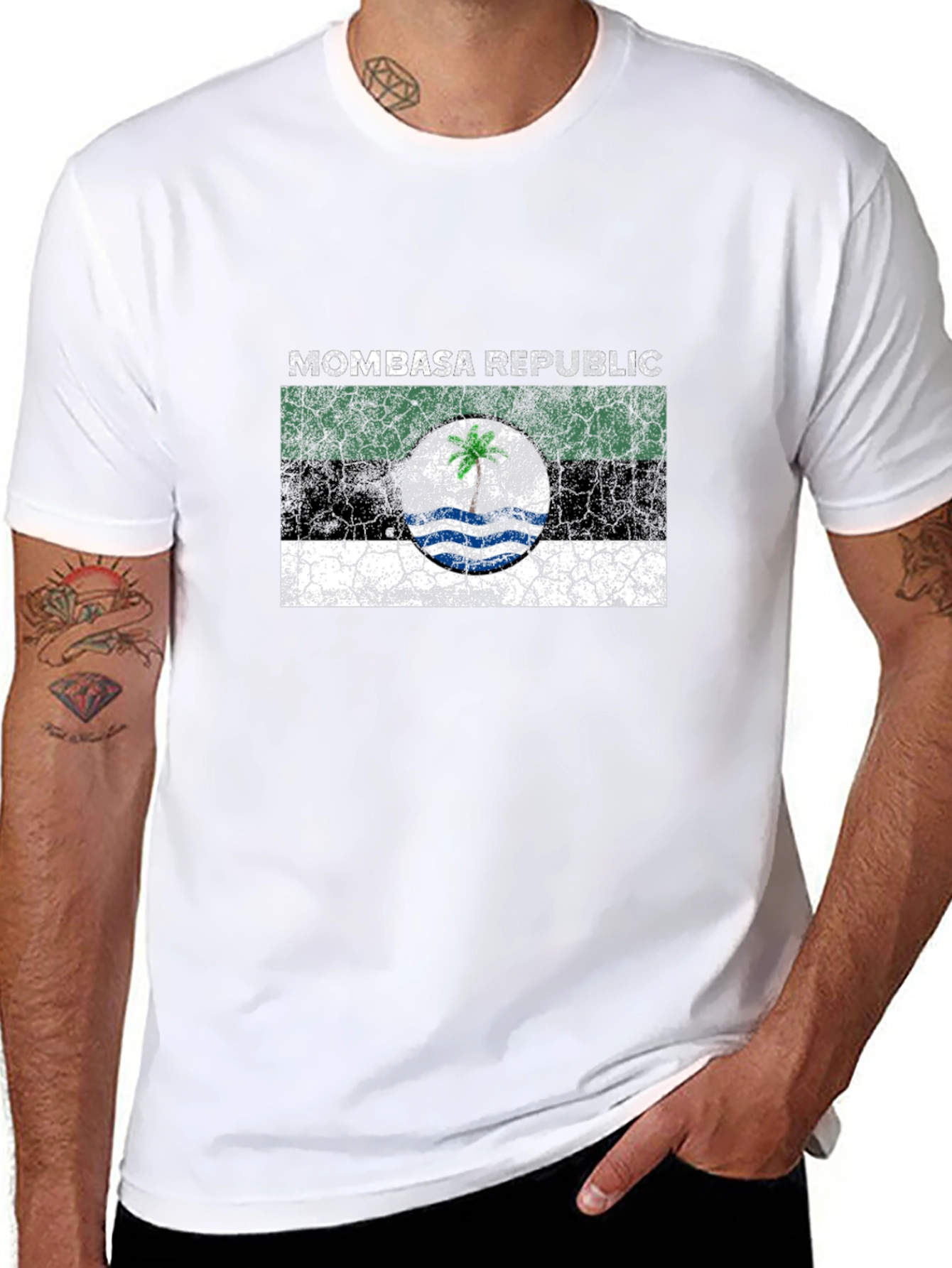 Mombasa Republic Flag Graphic Black T-Shirt
