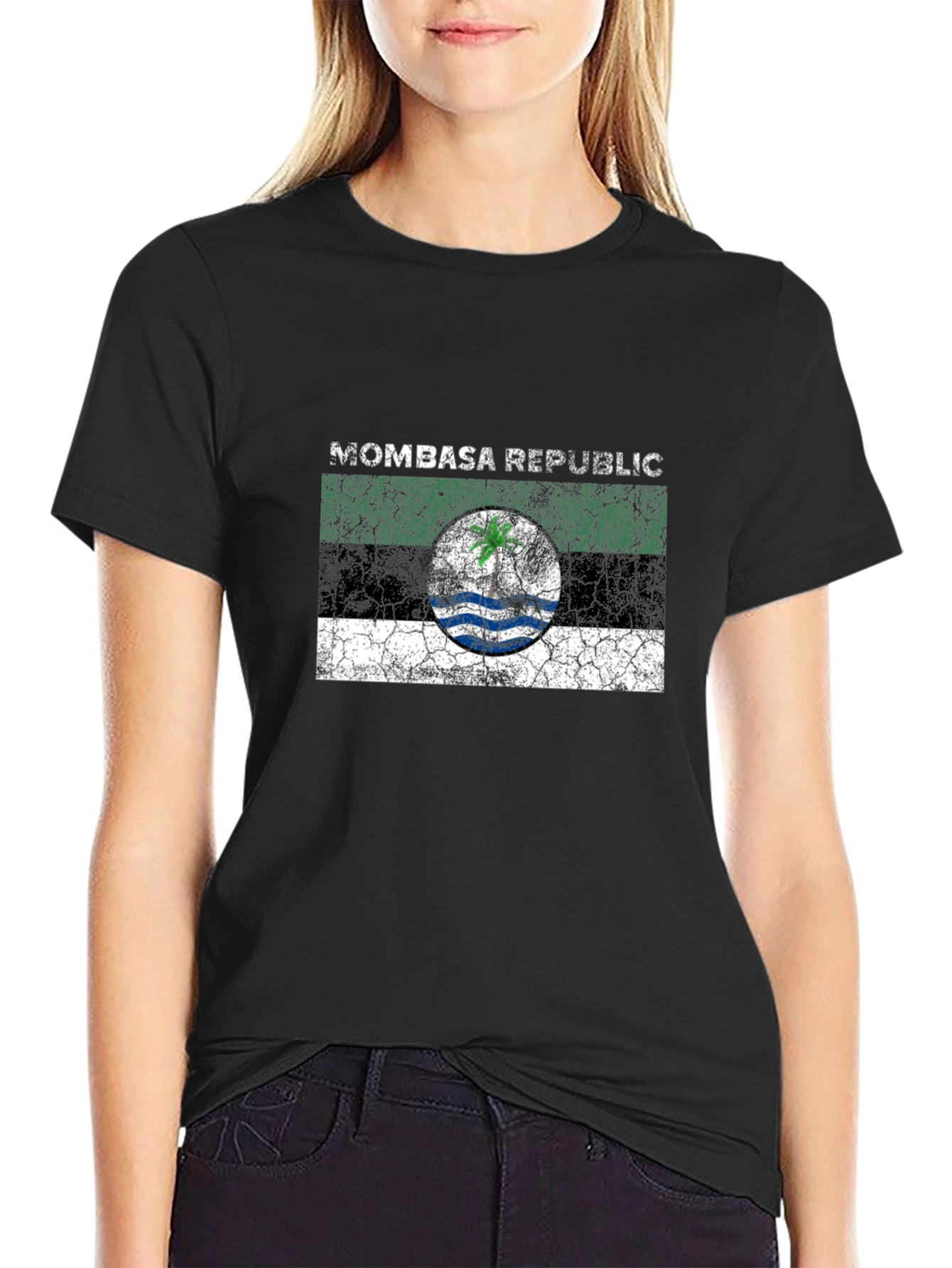 Mombasa Republic Flag Graphic Black T-Shirt