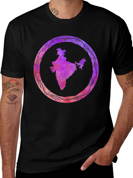 India Map Graphic Black Tee