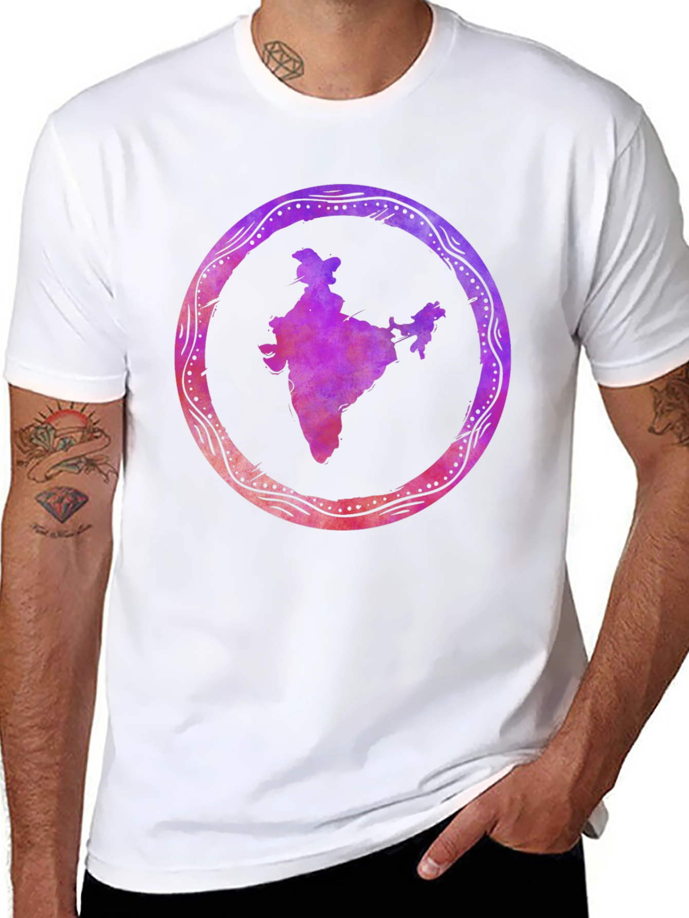 India Map Graphic Black Tee