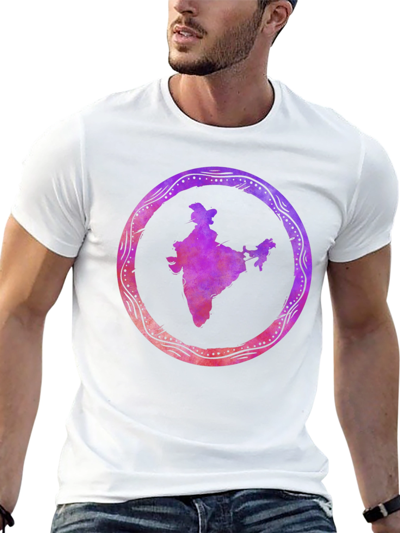 India Map Graphic Black Tee