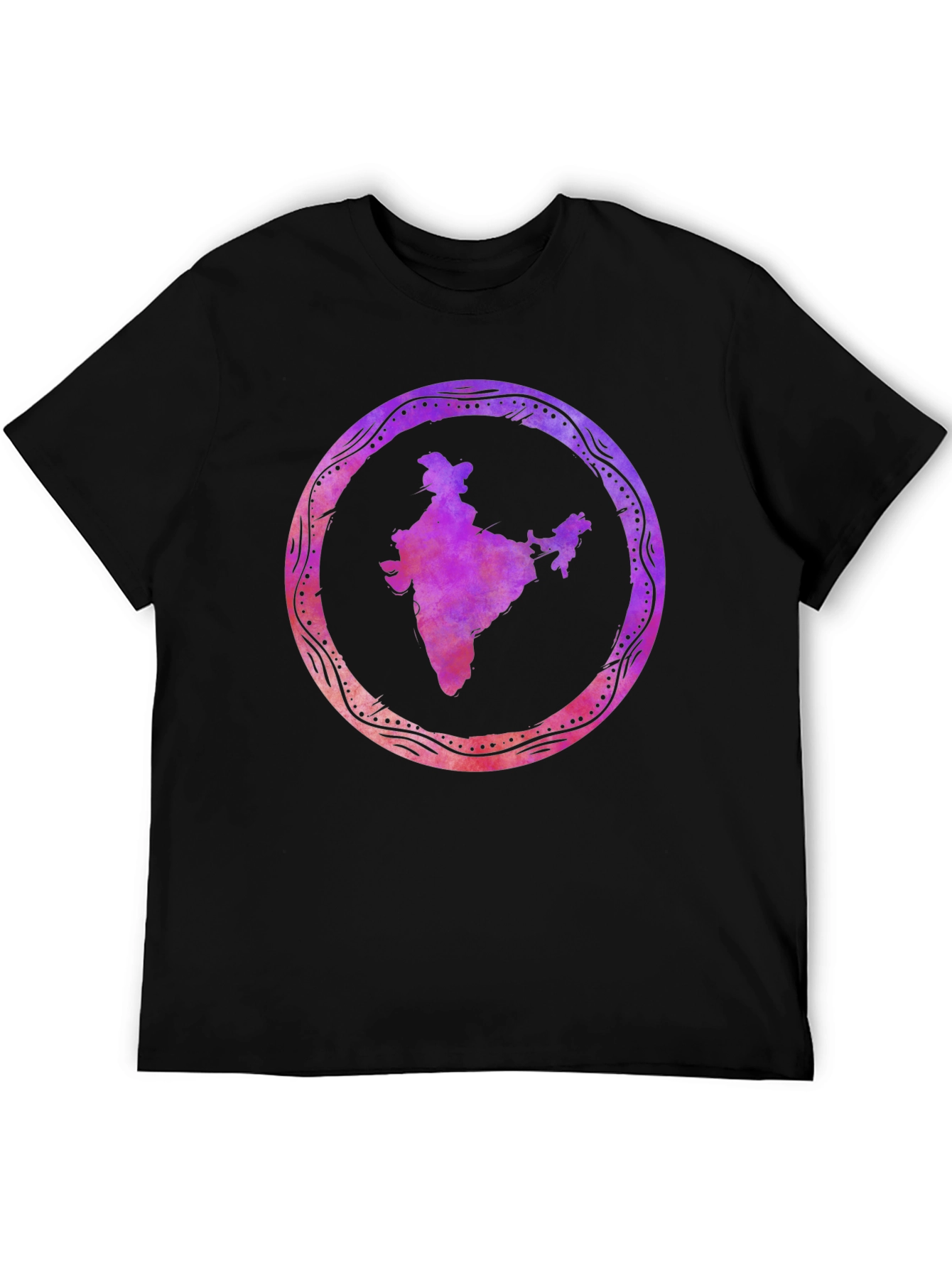India Map Graphic Black Tee