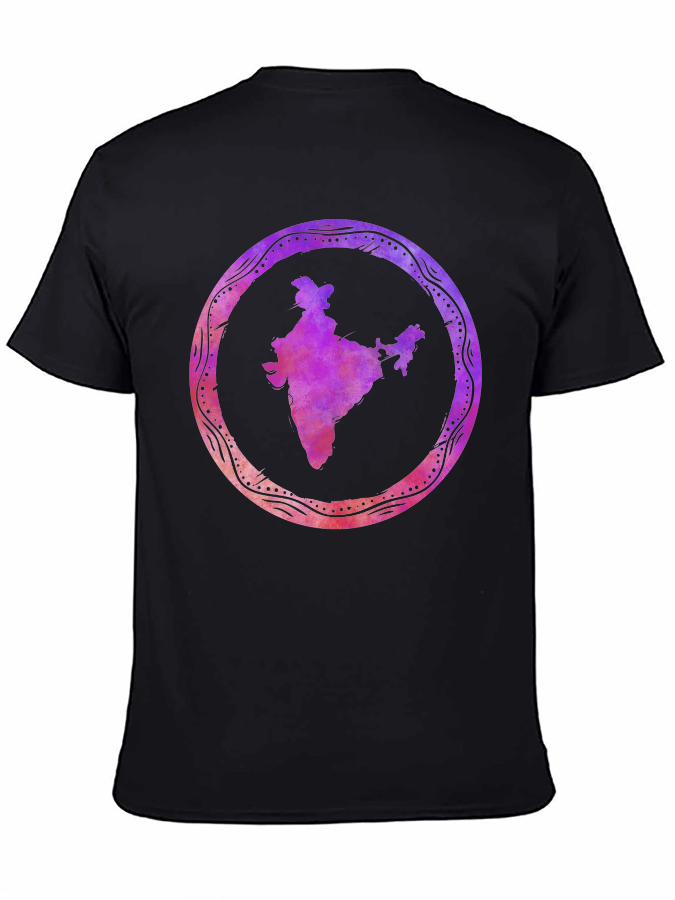 India Map Graphic Black Tee