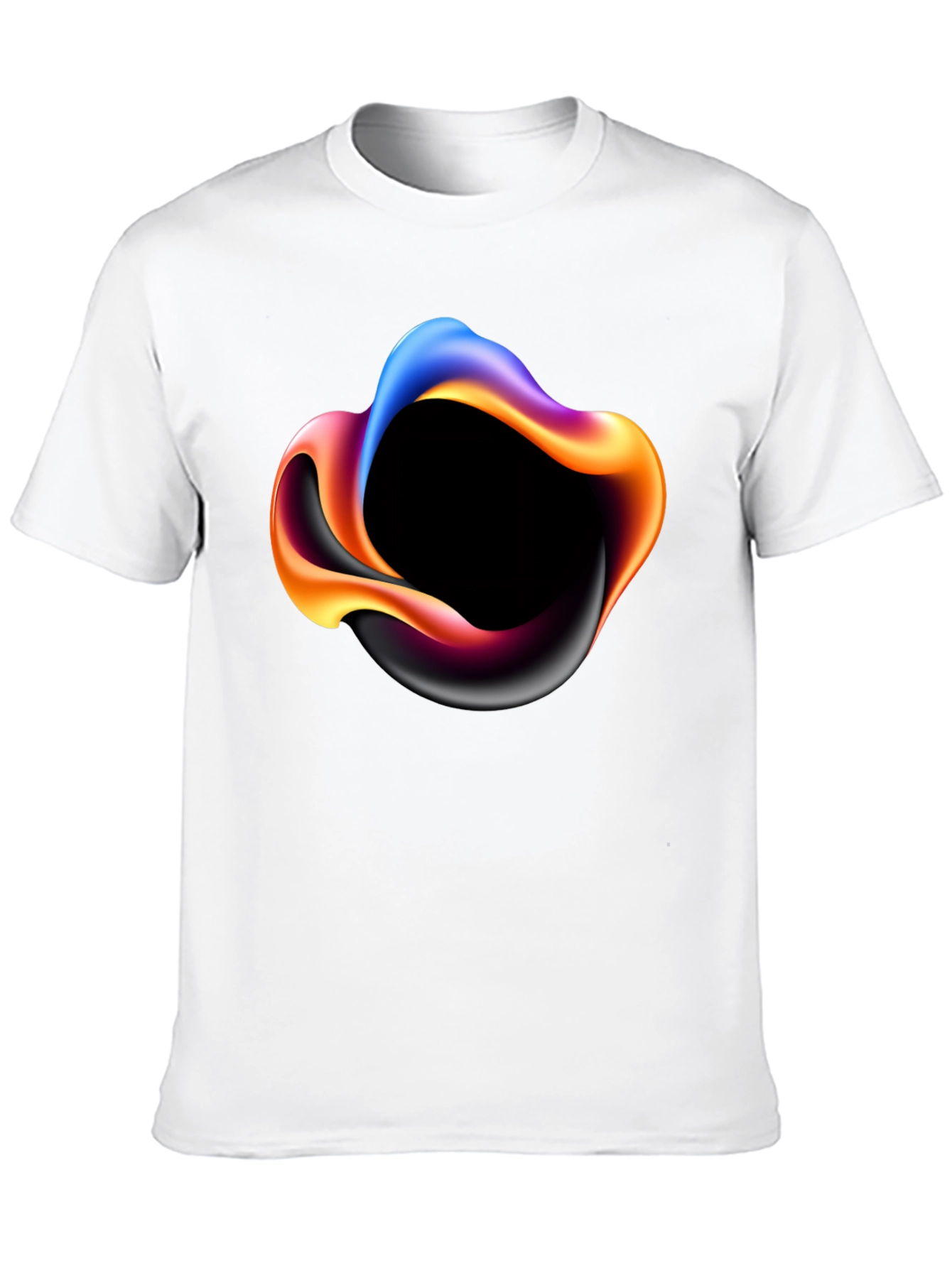 Abstract Swirl Graphic Mens Black T-Shirt