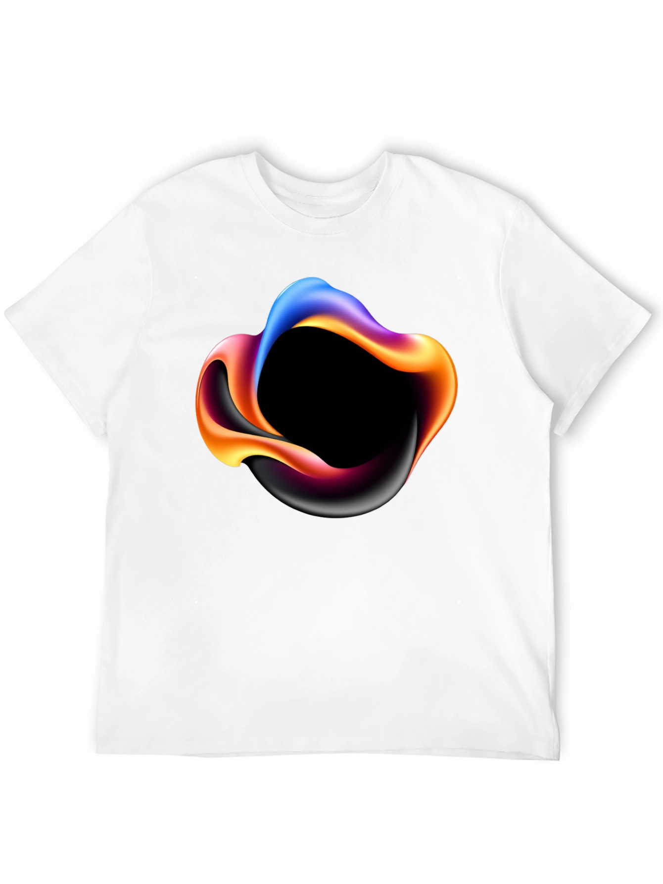 Abstract Swirl Graphic Mens Black T-Shirt