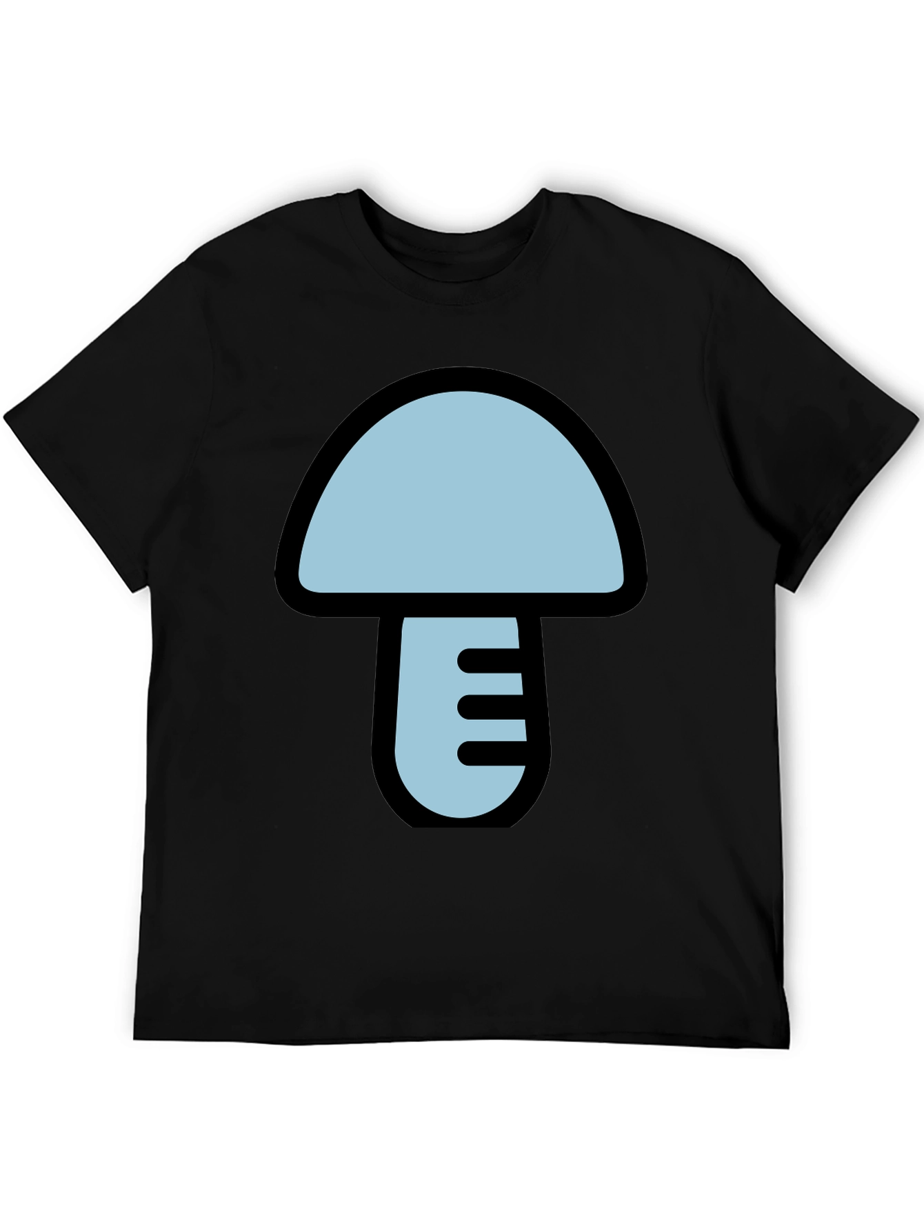 Mushroom Graphic T-Shirt - Black Casual Tee