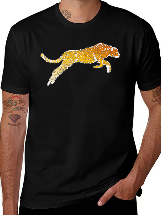 Cheetah Graphic Black T-Shirt - Casual Style