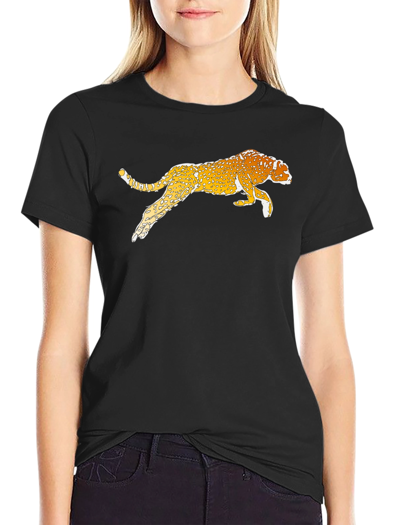 Cheetah Graphic Black T-Shirt - Casual Style