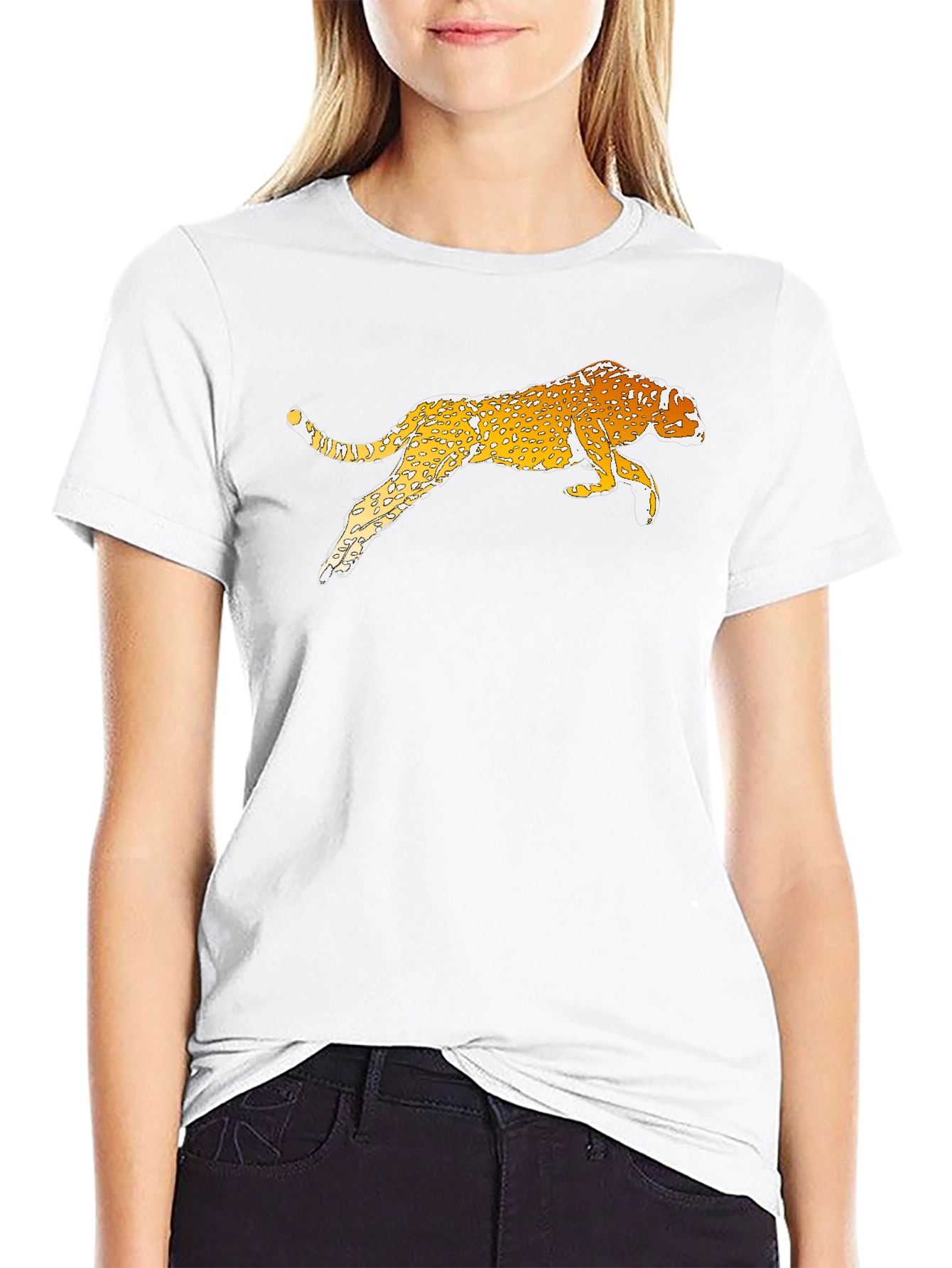 Cheetah Graphic Black T-Shirt - Casual Style
