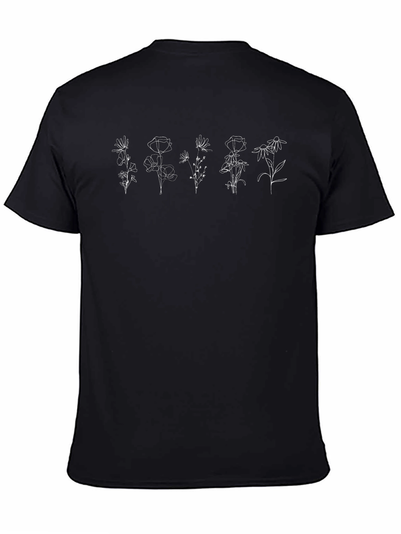 Botanical Sketch Black T-Shirt