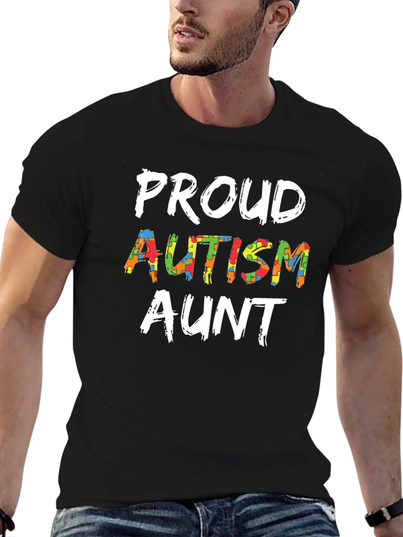 Proud Autism Aunt T-Shirt Support Awareness Tee
