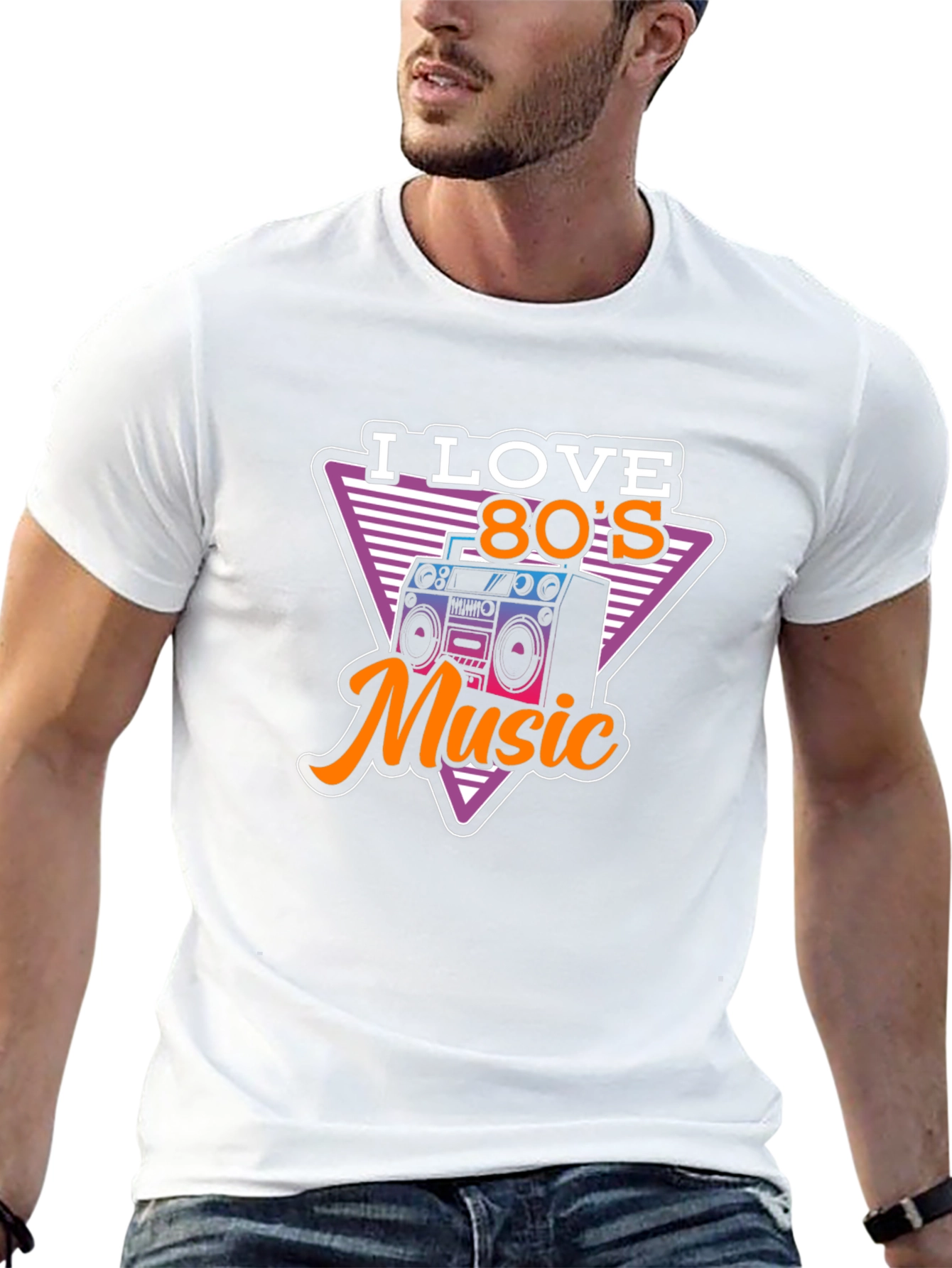 I Love 80s Music Black T-Shirt