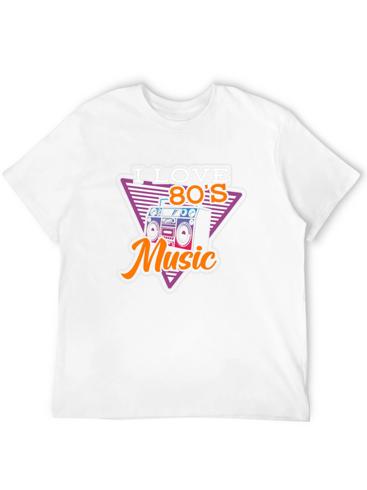 I Love 80s Music Black T-Shirt
