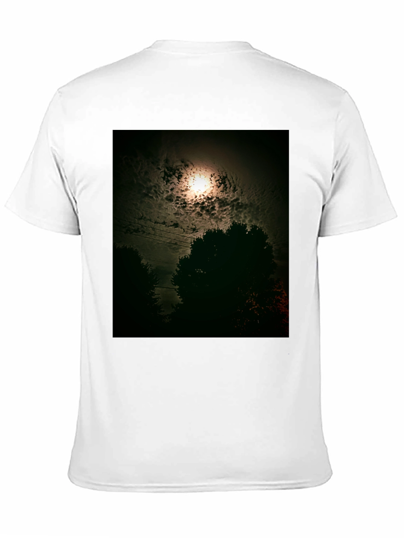 Mens Black T-Shirt - Moonlit Night Graphic Tee