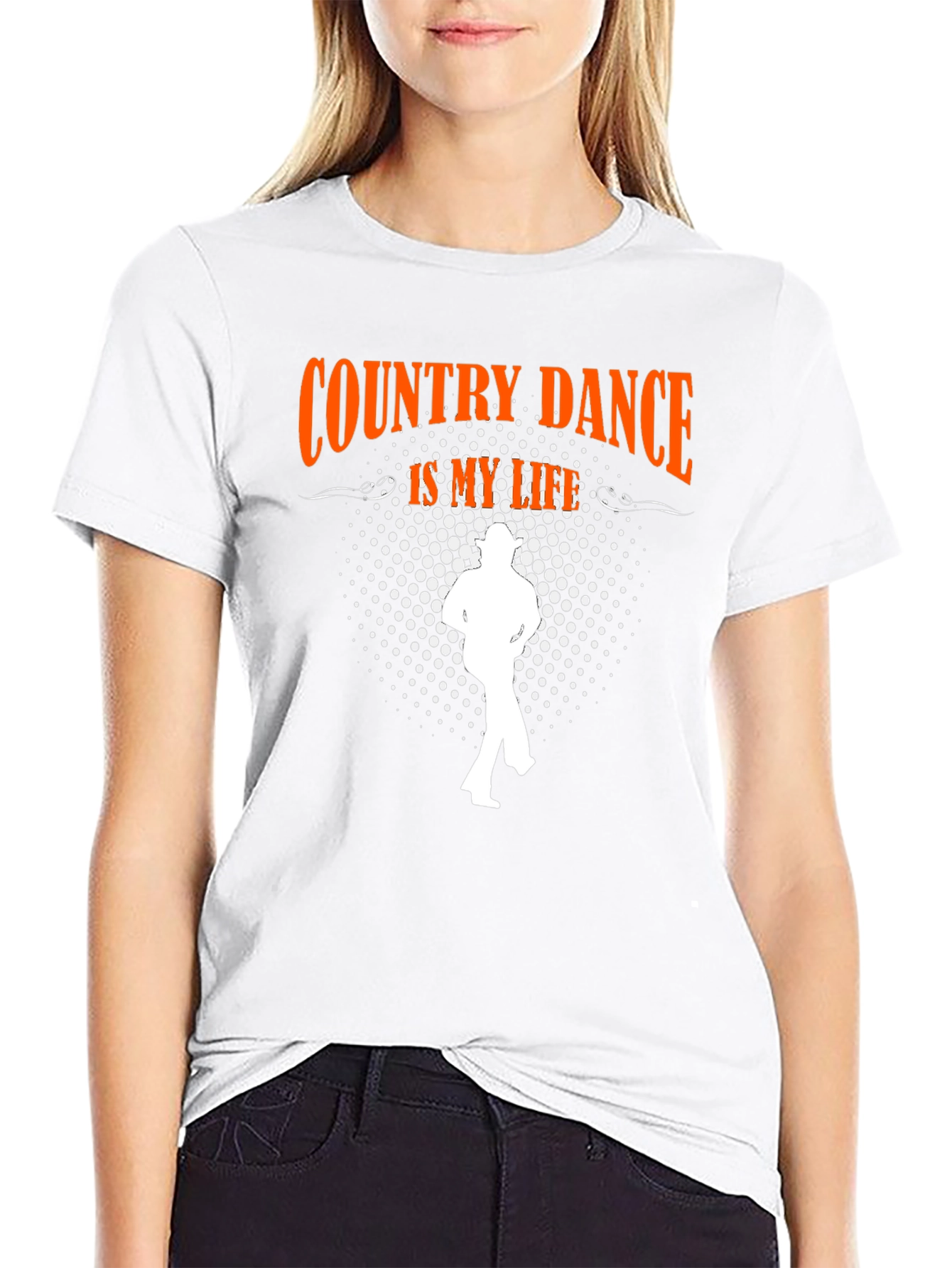 Country Dance is My Life Black Graphic Tee